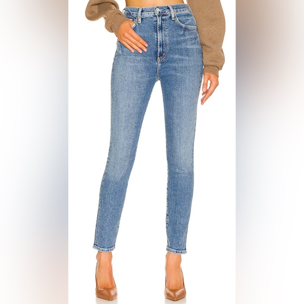 Agolde High-Rise Pinched Waist Blue Jeans - Women's - 90s